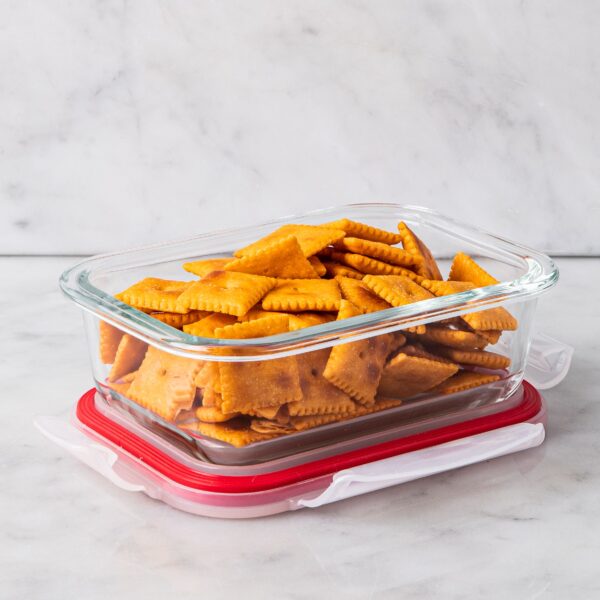 KSP Clip It Glass 370ml Storage Container (Red) KSP Clip It Glass 370ml Storage Container (Red)