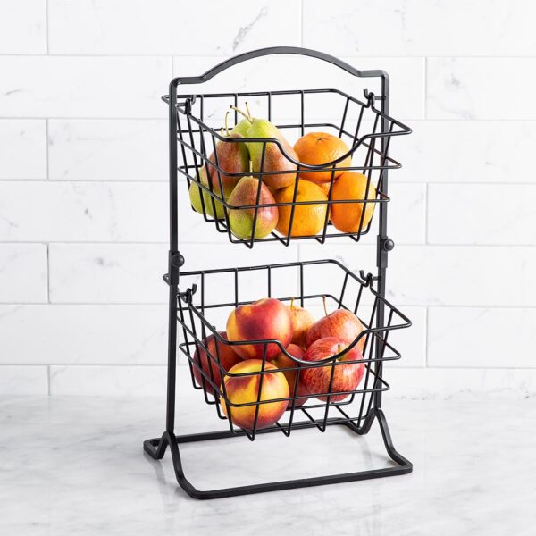 KSP Farmhouse 2-Tier Wire Hanging Basket (Black) 25 x 18.5 x 46 cm KSP Farmhouse 2-Tier Wire Hanging Basket (Black) 25 x 18.5 x 46 cm