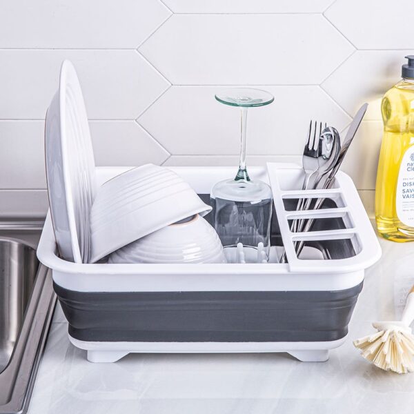 KSP Tubby Collapsible Dish Rack (White/Grey) KSP Tubby Collapsible Dish Rack (White/Grey)