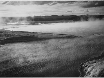 Steaming Pool In Fgnd High Horizon "Fountain Geyser Pool Yellowstone NP" Wyoming 1933-1942 - Wall Art Print, 16x12