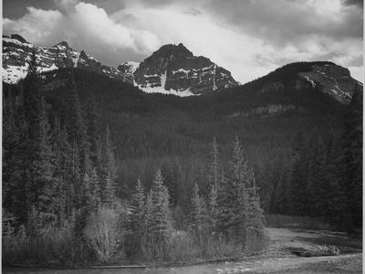 Stream In Fgnd With View Of Trees And Snow On Mts, Wyoming 1933-1942 - Wall Art Print, 16x12