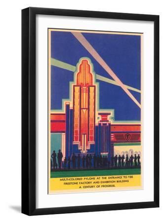 Art Deco Entrance, Chicago World's Fair - Black Framed Art Print Wall Art, 12x18