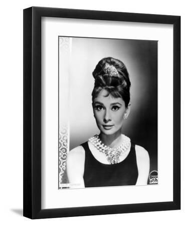 Audrey Hepburn. "Breakfast At Tiffany's" 1961, Directed by Blake Edwards - Black Framed Art Print Wall Art, 9x12 Audrey Hepburn. "Breakfast At Tiffany's" 1961, Directed by Blake Edwards - Black Framed Art Print Wall Art, 9x12