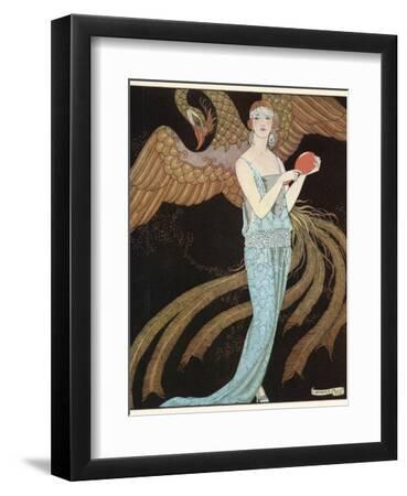 Blue Dress by Beer - Black Framed Art Print Wall Art, 9x12