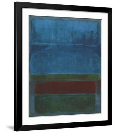 Blue, Green, and Brown - Black Framed Art Print Wall Art, 28x37