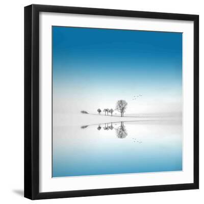 Blue Season - Black Framed Art Print Wall Art, 16x16