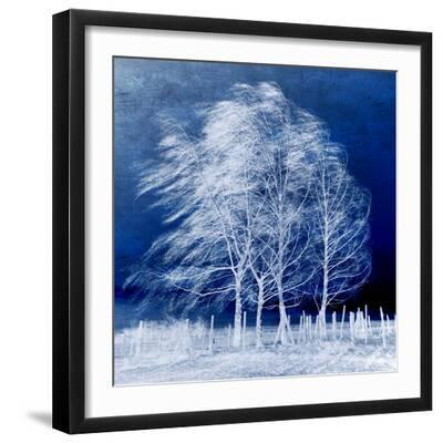 Blue Wind - Black Framed Art Print Wall Art, 16x16