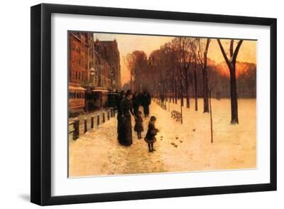 Boston in Everyday Twilight - Black Framed Art Print Wall Art, 18x12