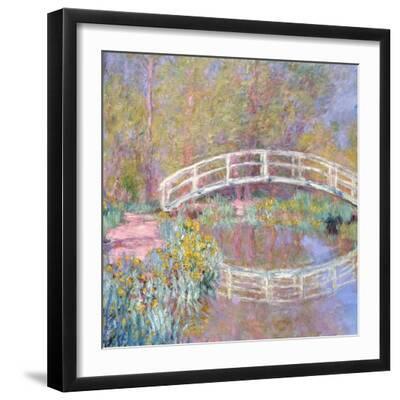 Bridge in Monet's Garden (Pont dans le Jardin de Monet). 1895-96 - Black Framed Art Print Wall Art, 16x16