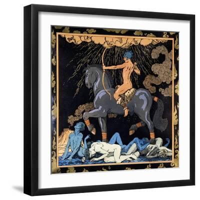 Celui Qui Monte Le Cheval Noir, C.1917-1920 - Black Framed Art Print Wall Art, 16x16