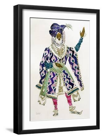 Costume Design for a Sultan (W/C on Paper) - Black Framed Art Print Wall Art, 12x18