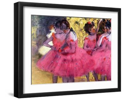 Dancers in Pink, Between the Scenes - Black Framed Art Print Wall Art, 16x12