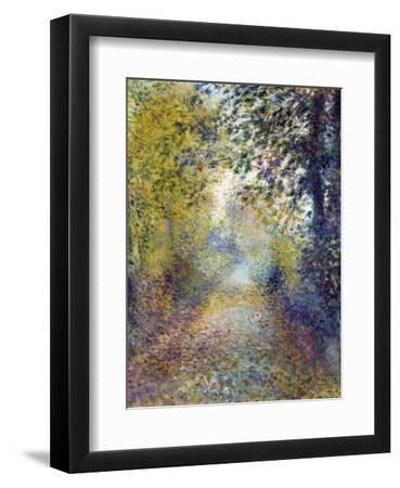 Dans Les Bois (In the Woods) Peinture De Pierre Auguste Renoir (1841-1919) 1880 Dim 55,8X46,3 Cm - Black Framed Art Print Wall Art, 9x12