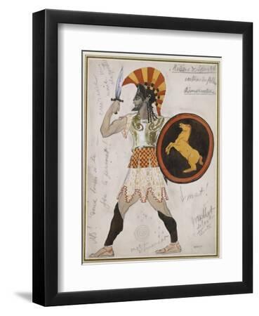 Design for Pollux's Costume in 'Hélène De Sparte' - Black Framed Art Print Wall Art, 9x12