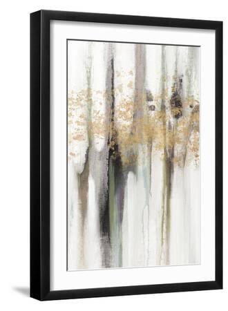 Falling Gold Leaf I - Black Framed Art Print Wall Art, 12x18