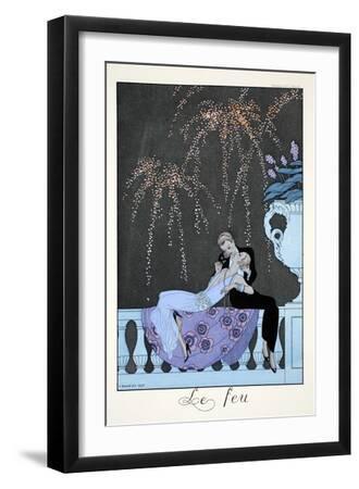 Fire, from 'Falbalas and Fanfreluches, Almanach des Modes Présentes, Passées et Futures', 1926 - Black Framed Art Print Wall Art, 12x18