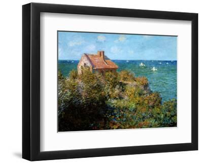 Fisherman's Cottage on the Cliffs at Varengeville - Black Framed Art Print Wall Art, 14x11