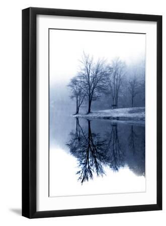 Fog on the Lake I - Black Framed Art Print Wall Art, 12x18