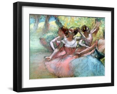 Four Ballerinas on the Stage - Black Framed Art Print Wall Art, 16x12