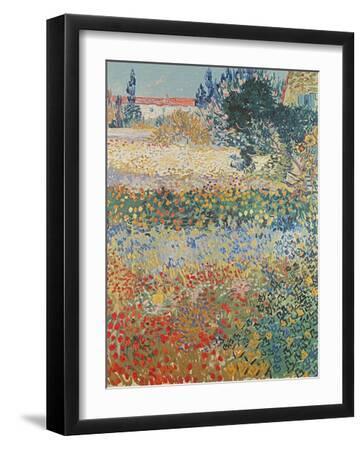 Garden in Bloom, Arles, c.1888 - Black Framed Art Print Wall Art, 12x16