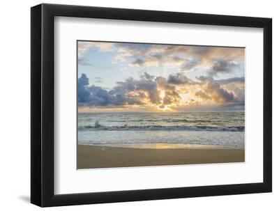 Hawaii, Kauai, Kealia Beach Sunrise - Black Framed Art Print Wall Art, 12x8