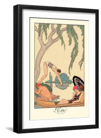 L'Eau - Black Framed Art Print Wall Art, 12x18