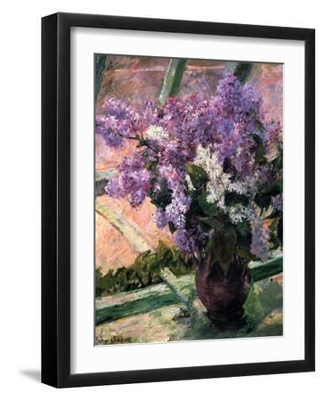 Lilacs in a Window, C1880 - Black Framed Art Print Wall Art, 12x16