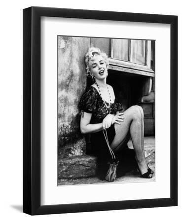Marilyn Monroe. "Bus Stop" 1956, Directed by Joshua Logan - Black Framed Art Print Wall Art, 9x12
