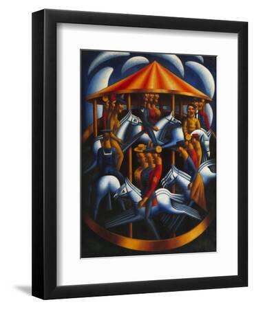 Merry-Go-Round - Black Framed Art Print Wall Art, 9x12