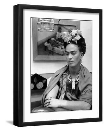 Mexican Painter Frida Kahlo (1907-1954) 1948 - Black Framed Art Print Wall Art, 12x16