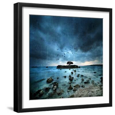 Misty Blue - Black Framed Art Print Wall Art, 16x16 Misty Blue - Black Framed Art Print Wall Art, 16x16