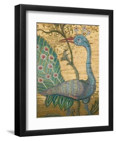 Peacock Mosaic, Eleftherotria Monastery, Macherado, Zakynthos, Ionian Islands, Greece - Black Framed Art Print Wall Art, 9x12