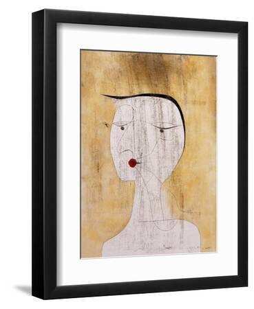Sealed Woman - Black Framed Art Print Wall Art, 9x12