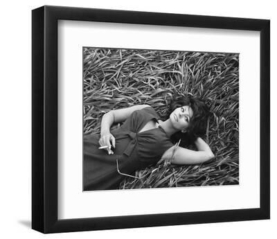 Sophia Loren - Black Framed Art Print Wall Art, 10x8