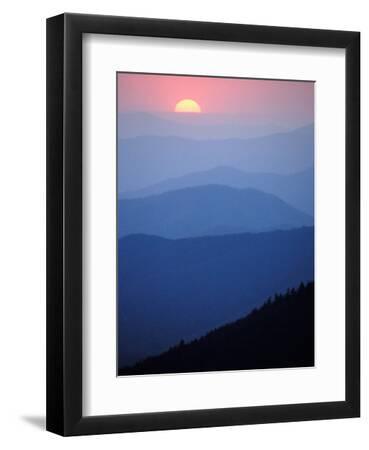 Sunrise, Appalachian Mountains, Great Smoky Mountains National Park, North Carolina, USA - Black Framed Art Print Wall Art, 9x12