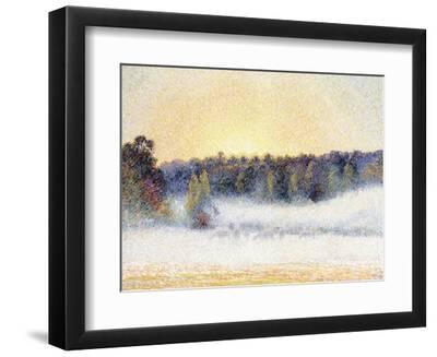 Sunset and Mist at Eragny, 1891 - Black Framed Art Print Wall Art, 12x9