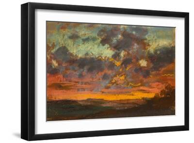 Sunset, C.1868 (Pastel on Paper) - Black Framed Art Print Wall Art, 18x12