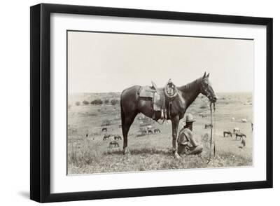Texas: Cowboy, c1910 - Black Framed Art Print Wall Art, 18x12 Texas: Cowboy, c1910 - Black Framed Art Print Wall Art, 18x12
