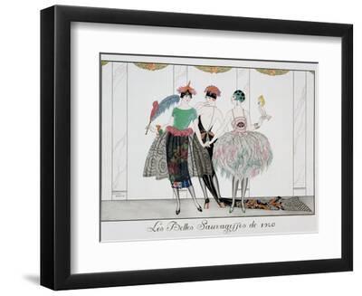 The Beautiful Savages, Engraved by Henri Reidel, 1920 - Black Framed Art Print Wall Art, 12x9