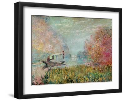The Boat Studio on the Seine, 1875 - Black Framed Art Print Wall Art, 16x12