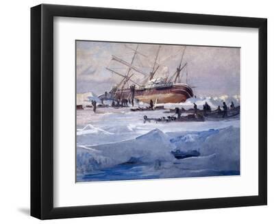 The Endurance Crushed in the Ice of the Weddell Sea, October 1915 - Black Framed Art Print Wall Art, 12x9