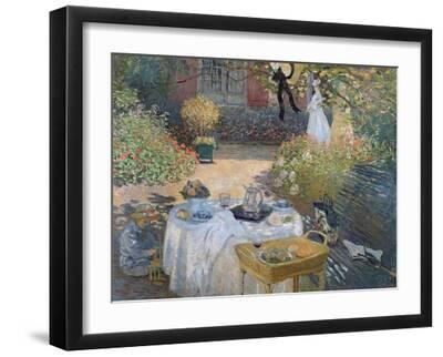 The Luncheon: Monet's Garden at Argenteuil, circa 1873 - Black Framed Art Print Wall Art, 16x12