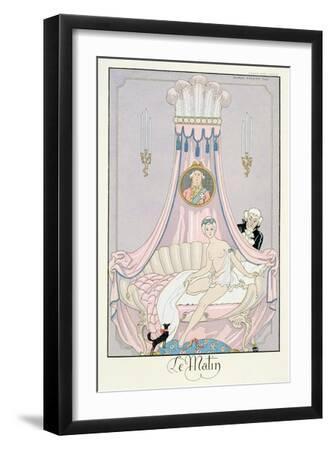 The Morning, 1925 (Pochoir Print) - Black Framed Art Print Wall Art, 12x18