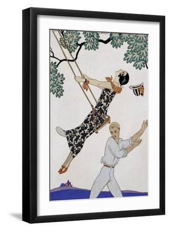 The Swing, 1920S - Black Framed Art Print Wall Art, 12x18