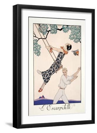 The Swing - Black Framed Art Print Wall Art, 12x18
