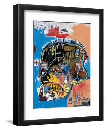 Untitled, 1981 (Basquiat Skull) - Black Framed Art Print Wall Art, 9x12