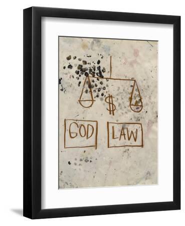 Untitled (God - Law) - Black Framed Art Print Wall Art, 9x12