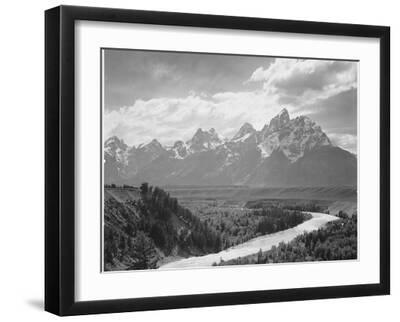 View From River Valley Towards Snow Covered Mts River In Fgnd, Grand Teton NP Wyoming 1933-1942 - Black Framed Art Print Wall Art, 16x12 View From River Valley Towards Snow Covered Mts River In Fgnd, Grand Teton NP Wyoming 1933-1942 - Black Framed Art Print Wall Art, 16x12