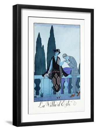 Villa d'Este, from 'Falbalas and Fanfreluches, Almanach des Modes Présentes - Black Framed Art Print Wall Art, 12x18