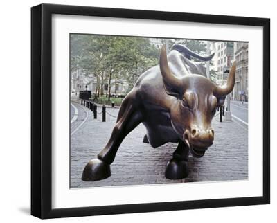 Wall Street Bull - Black Framed Art Print Wall Art, 16x12 Wall Street Bull - Black Framed Art Print Wall Art, 16x12